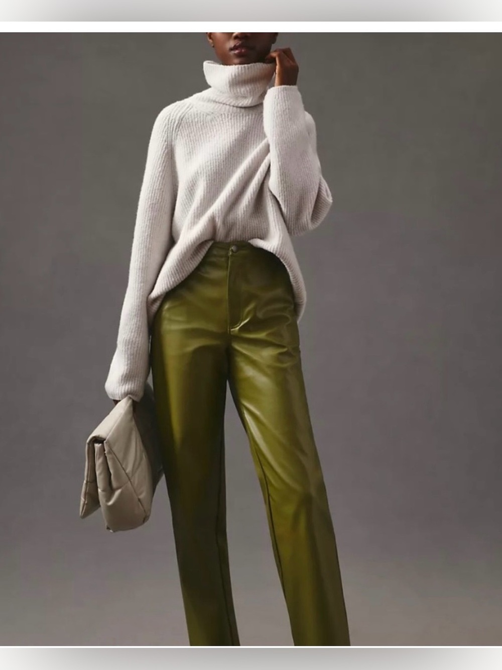 EN SAISON
ANTHROPOLOGIE EN SAISON
LANA FAUX LEATHER PANTS
SIZE M COLOR OLIVE NW